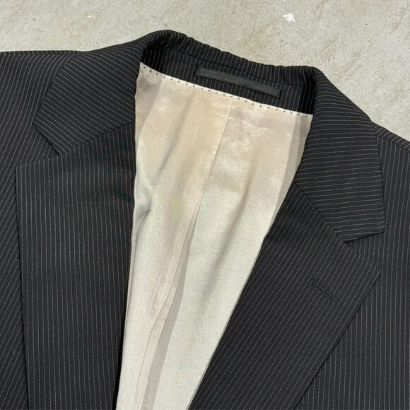 Hugo Boss Suit Pinstripe 2pc Black Stretch Wool Bertolucci/Movie 42R 34x28 - Picture 7 of 13
